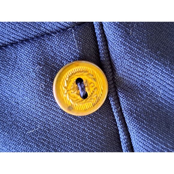 Vintage Navy Blue Toddler Sailor Outfit 2T R-Gee Originals Gold Buttons Stripe B - Picture 2 of 8